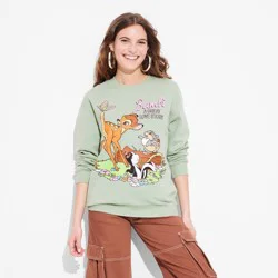 Women's Bambi Graphic Sweatshirt - Green M