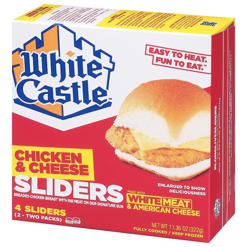 slide 2 of 3, White Castle Microwavable Frozen Chicken and Cheese Slider - 11.36oz/4pk, 11.36 oz, 4 ct