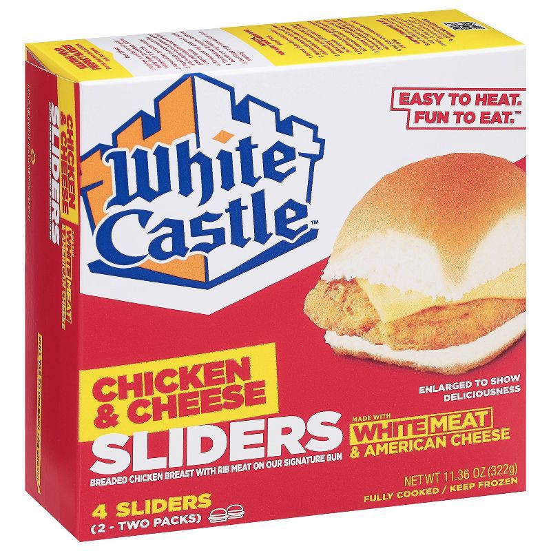 slide 1 of 3, White Castle Microwavable Frozen Chicken and Cheese Slider - 11.36oz/4pk, 11.36 oz, 4 ct