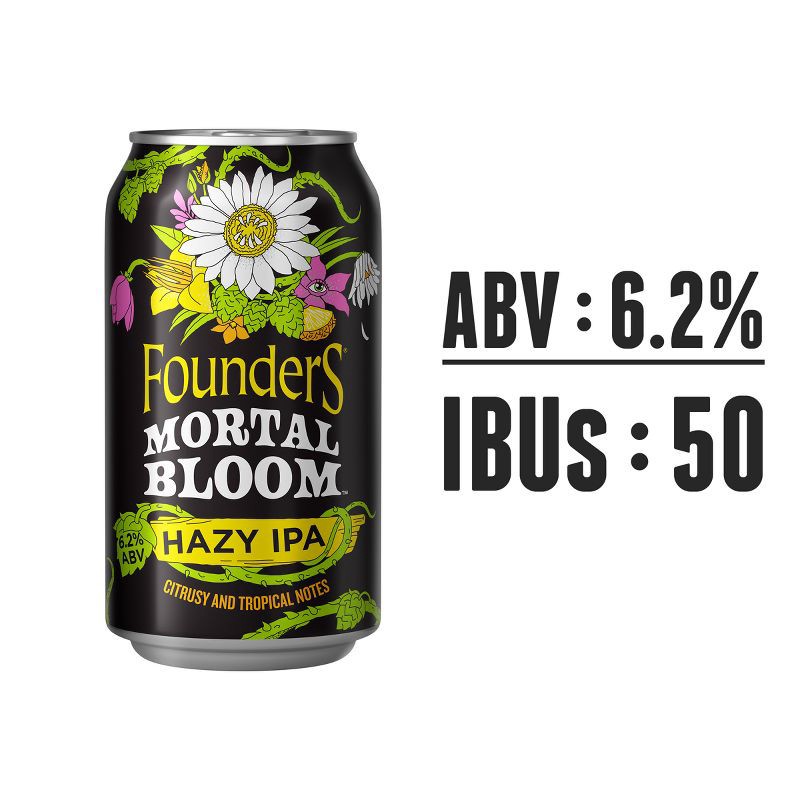 slide 3 of 6, Founders Brewing Co. Founders Mortal Bloom Hazy IPA - 12pk/12 fl oz Cans, 12 ct; 12 fl oz