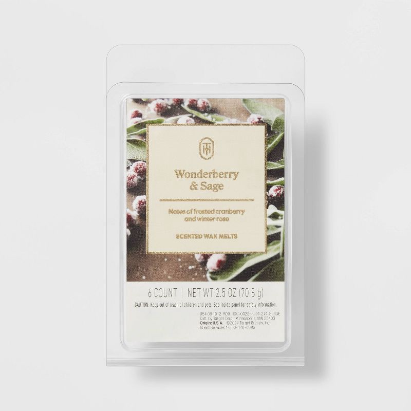slide 1 of 3, 6ct Wonderberry and Sage Wax Melt 2.5oz - Threshold™, 6 ct; 2.5 oz