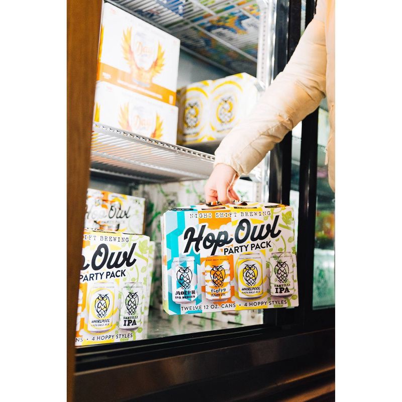 slide 2 of 6, Night Shift Brewing Hop Owl Party Pack - 12pk/12 fl oz Cans, 12 ct; 12 fl oz