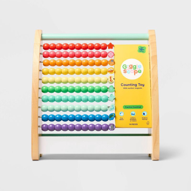 slide 4 of 5, Counting Toy - Gigglescape™: Abacus Module, Baby & Toddler Learning, 18 Months+, Wood/Metal/Plastic, Math Focus, 1 ct