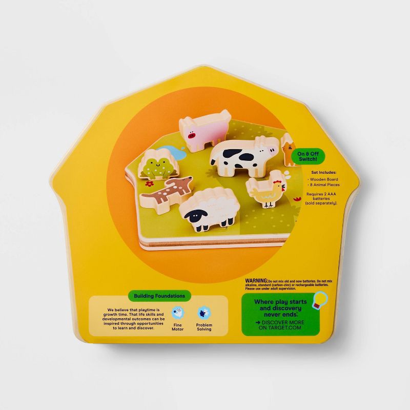 slide 5 of 5, Barnyard Sounds Chunky Puzzle Set - 9pc - Gigglescape™: Wooden Puzzles, Kids Educational, Animals Theme, 9 ct