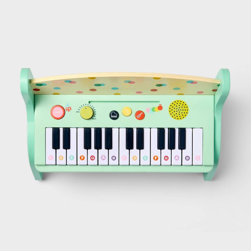 slide 3 of 6, Piano - Gigglescape™: Musical Toy for Toddlers, Plays Music, Ages 3+, Includes Batteries, 7 Pieces, Stainless Steel & Wood, 7 ct