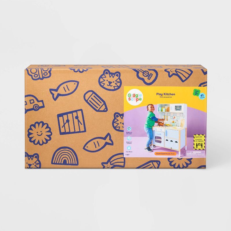 slide 4 of 6, Play Kitchen - 41pc - Gigglescape™: Kids Toy Kitchen Playset, Toddler Toy, Creative Thinking, 3+ Years, 41 ct