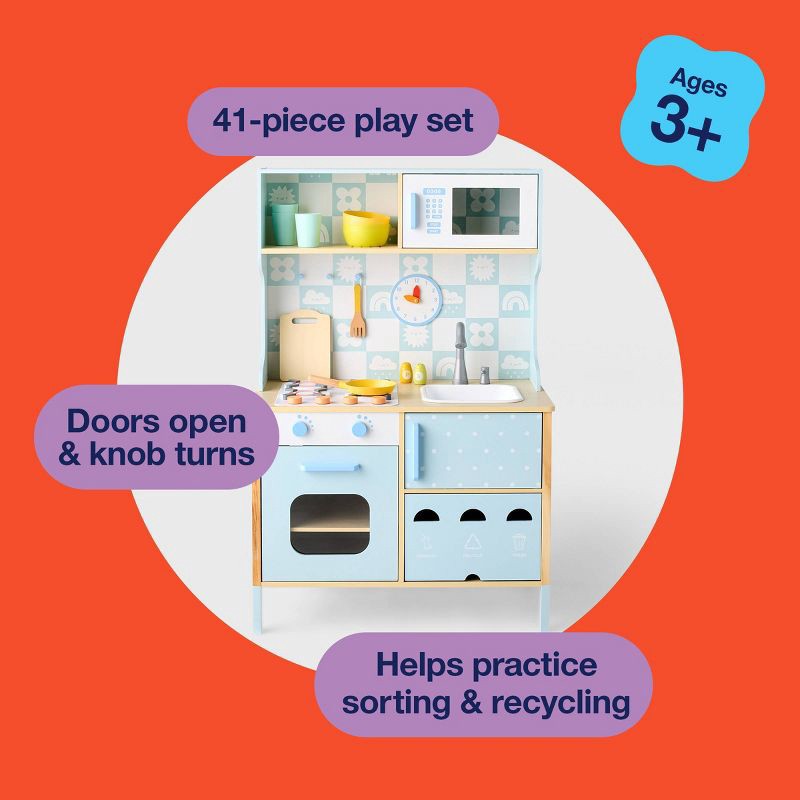 slide 6 of 6, Play Kitchen - 41pc - Gigglescape™: Kids Toy Kitchen Playset, Toddler Toy, Creative Thinking, 3+ Years, 41 ct