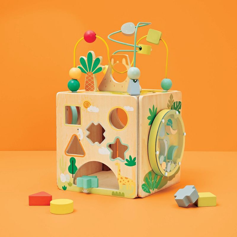 slide 2 of 6, Activity Cube - Gigglescape™: Toddler Play Center, Fine Motor Skills, Wood & Metal, 1 Year+, 1 ct