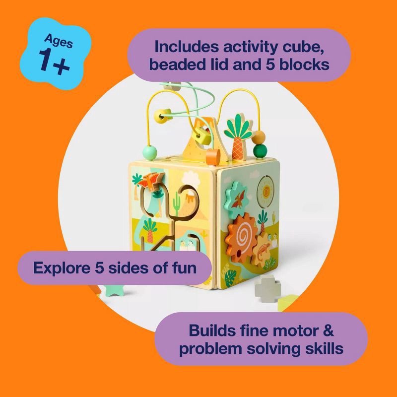 slide 6 of 6, Activity Cube - Gigglescape™: Toddler Play Center, Fine Motor Skills, Wood & Metal, 1 Year+, 1 ct