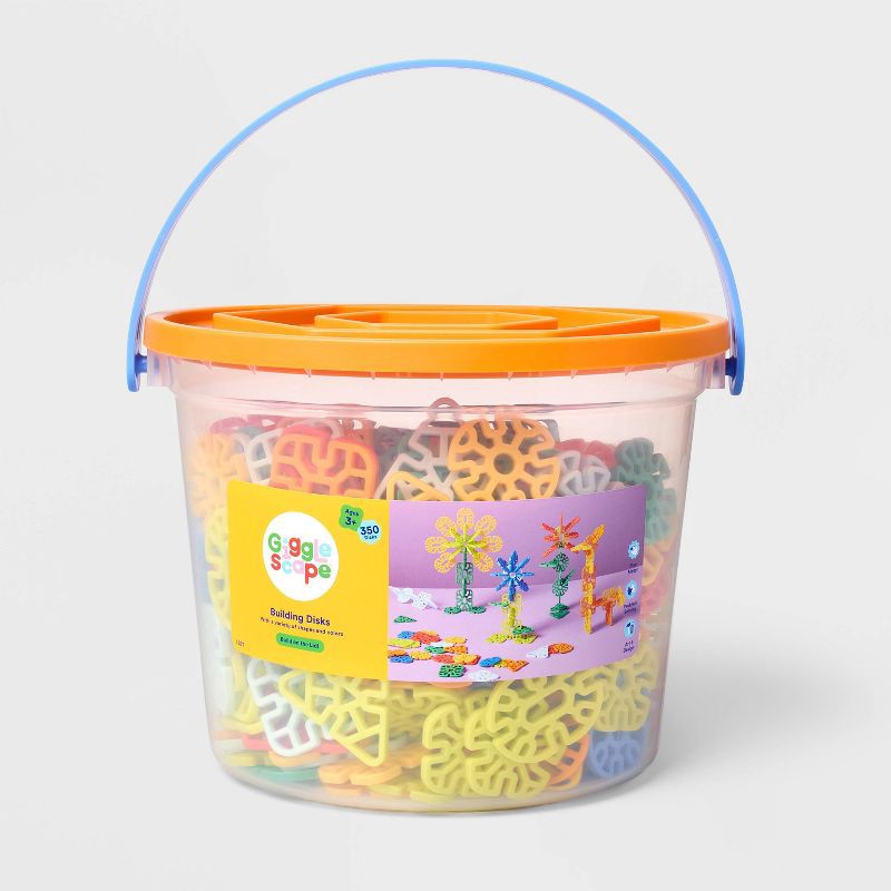 slide 4 of 5, Building Discs - 350pc - Gigglescape™: Educational Building Sets, Fine Motor Skills, Shapes & Colors, Ages 3+, 350 ct