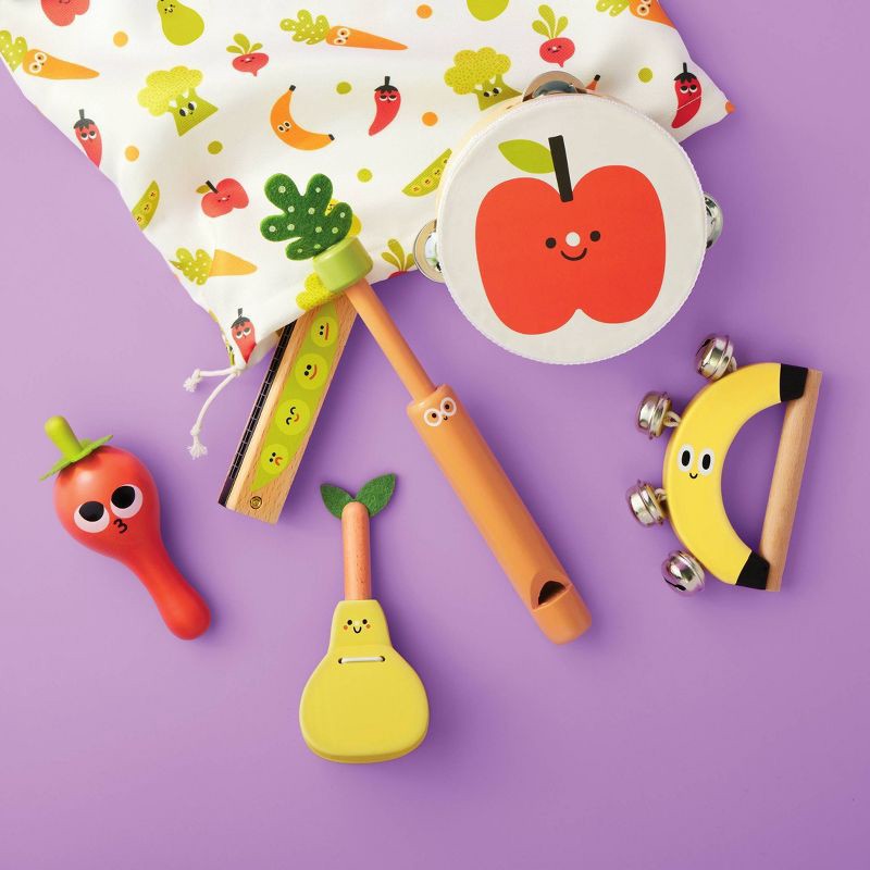 slide 2 of 5, Fruit & Veggie Instruments Set - 6pc - Gigglescape™: Music Toys, Instrumental Play, Musical Instruments for Kids, 6 ct