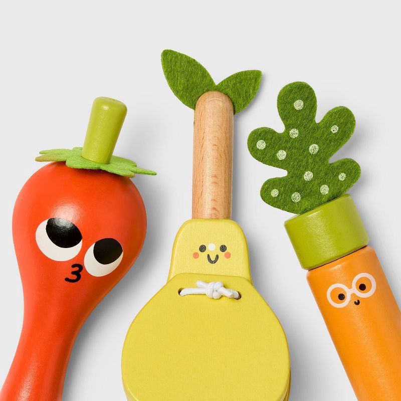 slide 3 of 5, Fruit & Veggie Instruments Set - 6pc - Gigglescape™: Music Toys, Instrumental Play, Musical Instruments for Kids, 6 ct