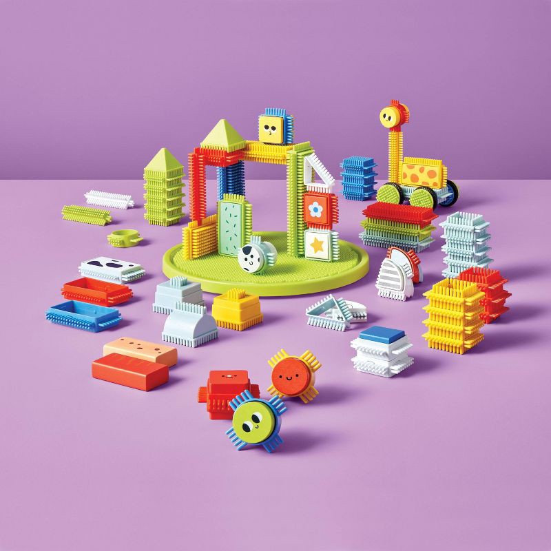 slide 2 of 5, Interlocking Building Blocks Set - 80pc - Gigglescape™: Educational Manipulatives, Fine Motor Skills, Ages 3+, 80 ct