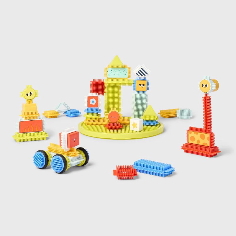 slide 1 of 5, Interlocking Building Blocks Set - 80pc - Gigglescape™: Educational Manipulatives, Fine Motor Skills, Ages 3+, 80 ct