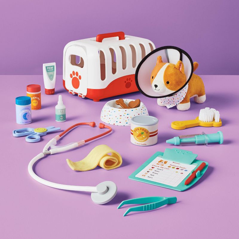 slide 2 of 6, Vet Play Set - 22pc - Gigglescape™: Pretend Medical Accessories, Educational Creativity, Problem Solving, Fine Motor Skills, 22 ct