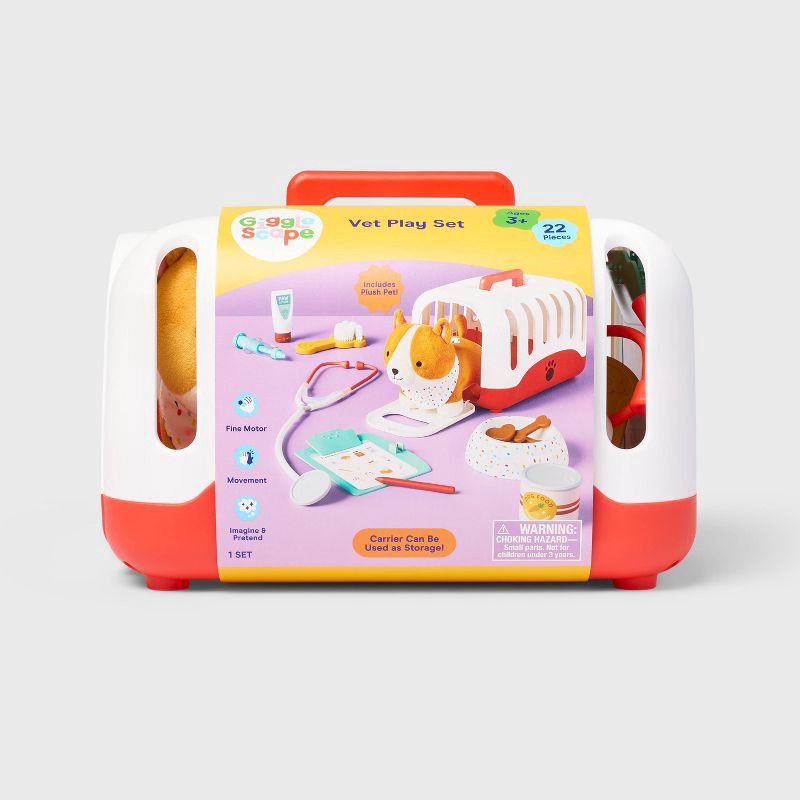 slide 4 of 6, Vet Play Set - 22pc - Gigglescape™: Pretend Medical Accessories, Educational Creativity, Problem Solving, Fine Motor Skills, 22 ct