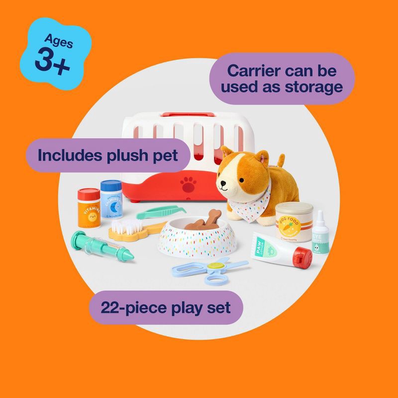 slide 6 of 6, Vet Play Set - 22pc - Gigglescape™: Pretend Medical Accessories, Educational Creativity, Problem Solving, Fine Motor Skills, 22 ct
