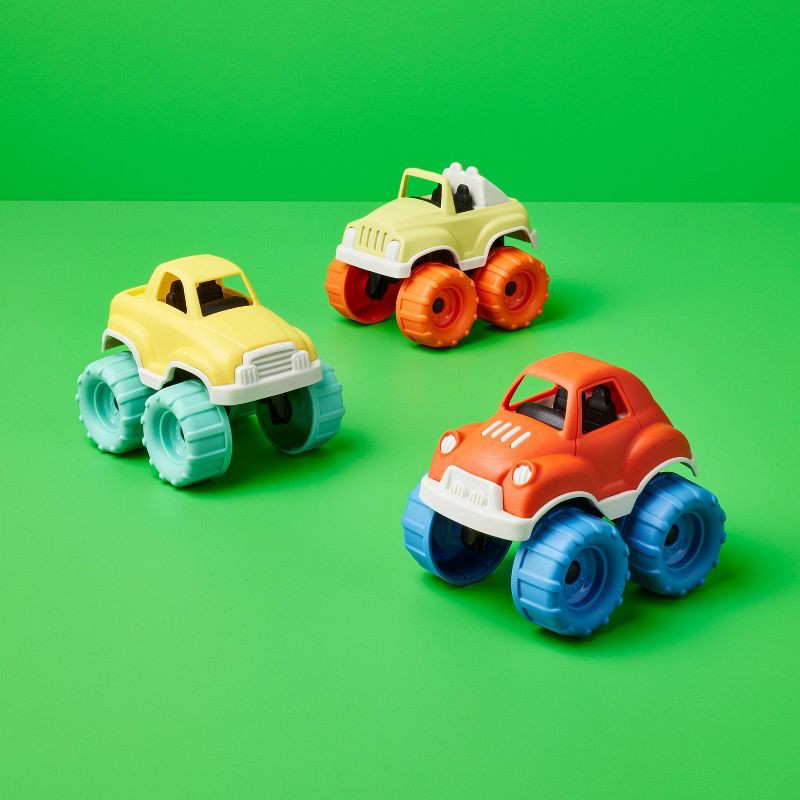 slide 2 of 4, Truck Set - 3pk - Gigglescape™: Plastic Toy Vehicle Playsets, Non-Powered, Ages 2+, Fine Motor Skills, 3 ct