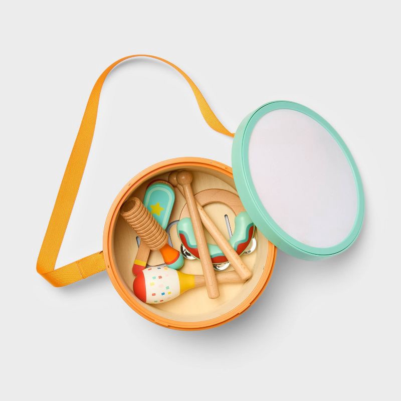 slide 3 of 6, Musical Instrument Set - 7pc - Gigglescape™: Metal, Plastic, Wood Percussion for Creativity, Problem Solving, 7 ct