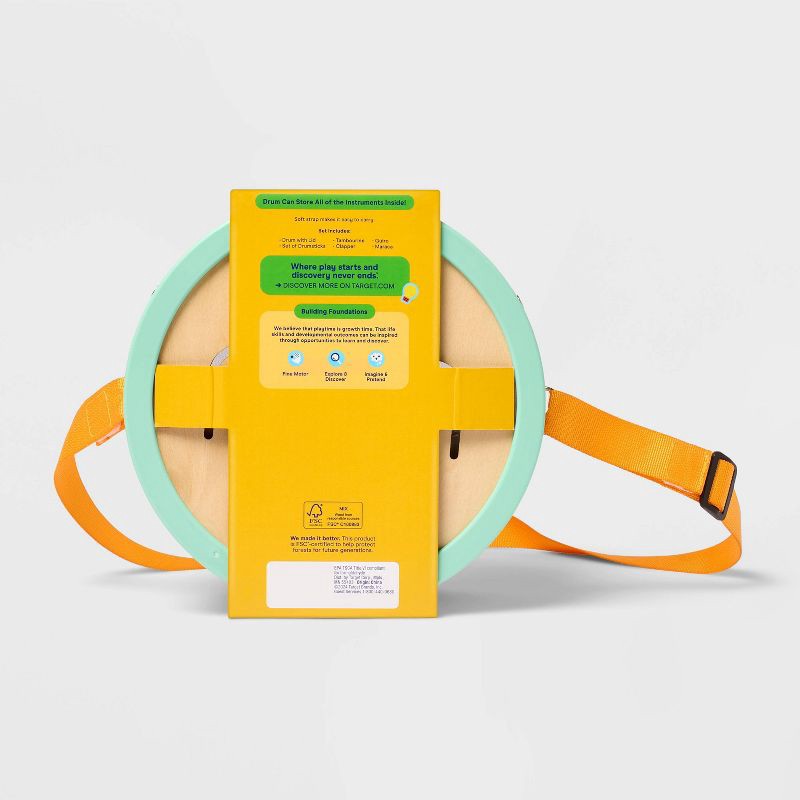 slide 5 of 6, Musical Instrument Set - 7pc - Gigglescape™: Metal, Plastic, Wood Percussion for Creativity, Problem Solving, 7 ct