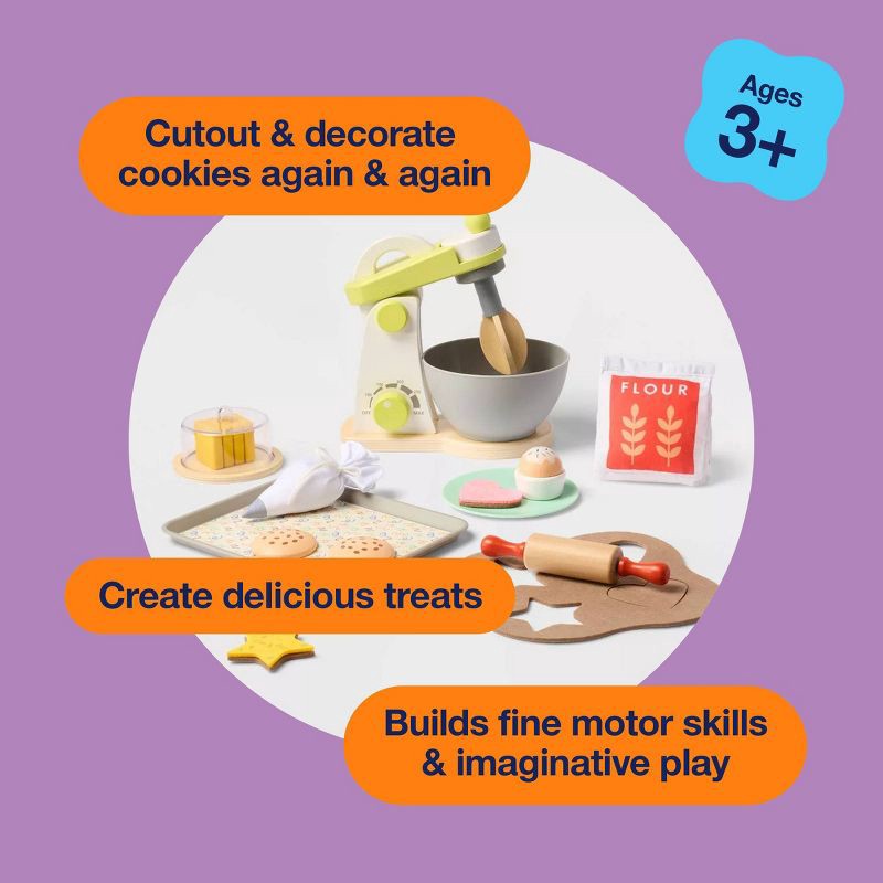 slide 6 of 6, Baking Play Set - Gigglescape™: 27-Piece Toy Kitchen, Plastic & Wood, Ages 3+, Creativity & Motor Skills, 1 ct
