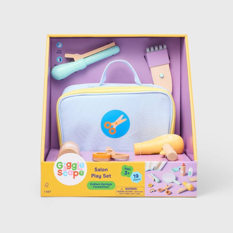 slide 4 of 5, Salon Play Set - Gigglescape™: Pretend Salon Accessories, Creative Thinking, Play Hair Styling, Ages 3+, 1 ct