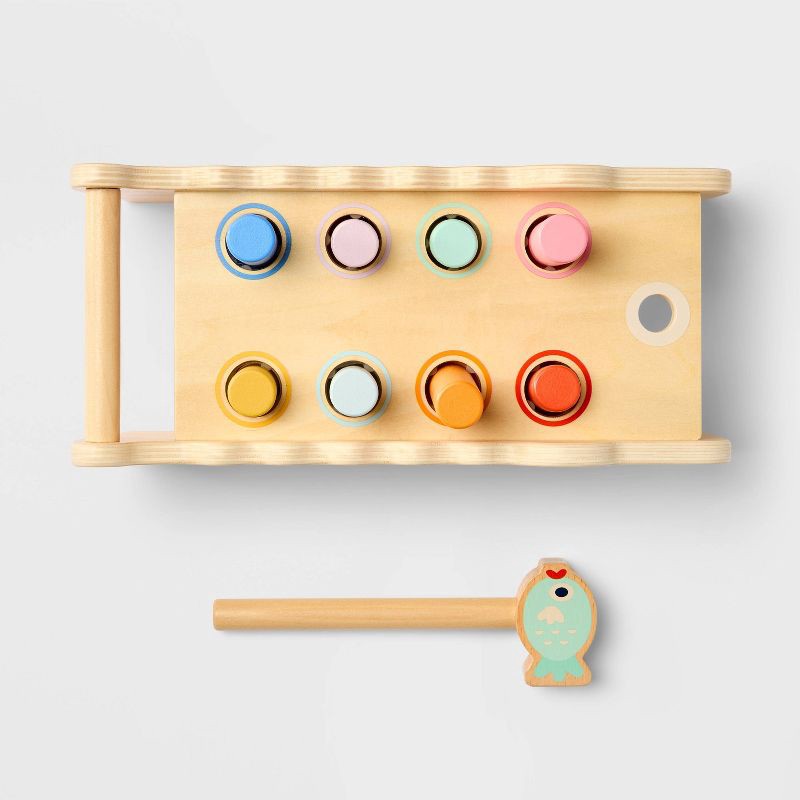 slide 3 of 5, Alligator Pounding Bench - Gigglescape™: Push & Pull Toy, 18+ Months, Creativity & Motor Skills, Plywood & Wood, 1 ct