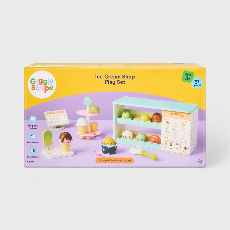 slide 4 of 5, Ice Cream Shop Playset - Gigglescape™: Creative Toy Kitchen, Play Food, Ages 3+, Fine Motor Skills, 29 Pieces, 29 ct