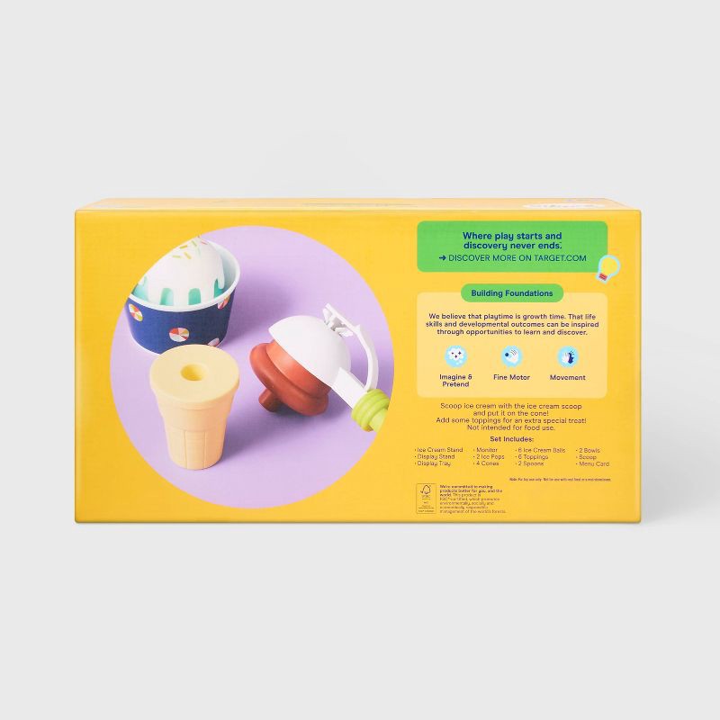 slide 5 of 5, Ice Cream Shop Playset - Gigglescape™: Creative Toy Kitchen, Play Food, Ages 3+, Fine Motor Skills, 29 Pieces, 29 ct