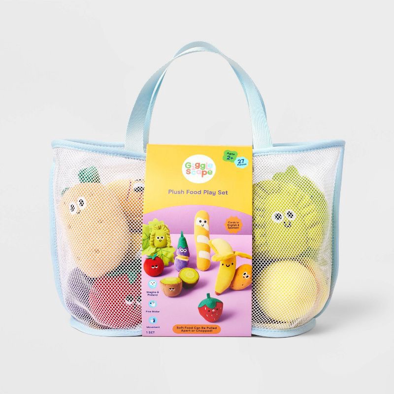 slide 4 of 5, Plush Food Play Set - Gigglescape™: Kitchen Toy for Toddlers, Includes Play Vegetables & Fruit, 18 Pieces, 18 ct