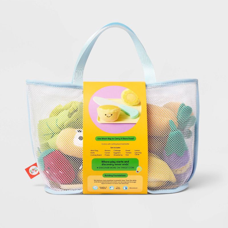 slide 5 of 5, Plush Food Play Set - Gigglescape™: Kitchen Toy for Toddlers, Includes Play Vegetables & Fruit, 18 Pieces, 18 ct
