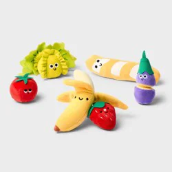 Plush Food Play Set - Gigglescape™: Kitchen Toy for Toddlers, Includes Play Vegetables & Fruit, 18 Pieces