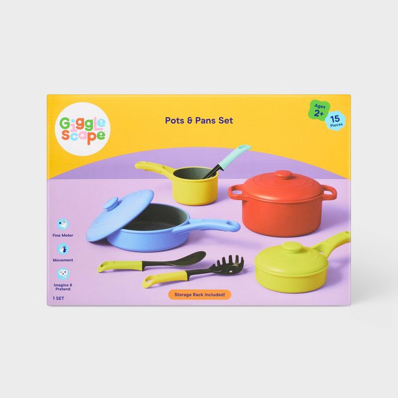 slide 4 of 6, Pots & Pans Set - Gigglescape™: Creativity & Problem Solving, Fine Motor Skills, 16-Piece Plastic Set, 1 ct
