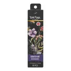 Brea Reese Scratch Art Bookmarks, Florals, Set of 10