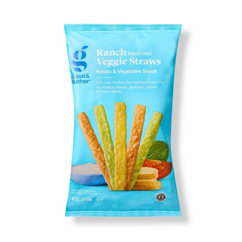 slide 1 of 4, Ranch Veggie Straws - 7oz - Good & Gather™, 7 oz
