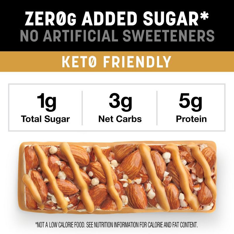 slide 6 of 6, KIND Zero Caramel Almond & Sea Salt Bars - 6.2oz/5ct, 6.2 oz, 5 ct