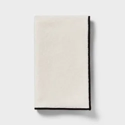 1pc Luxe Border Stitch Hand Towel Black/White - Threshold™