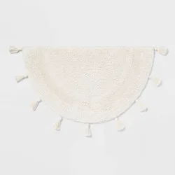18"x32" Half Moon Bath Rug with Tassels Cream - Threshold™