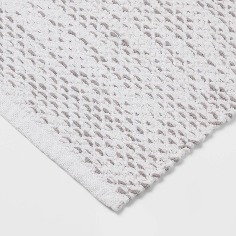 slide 3 of 4, 20"x30" Traditional Chenille Bath Rug Gray/White - Threshold™, 1 ct