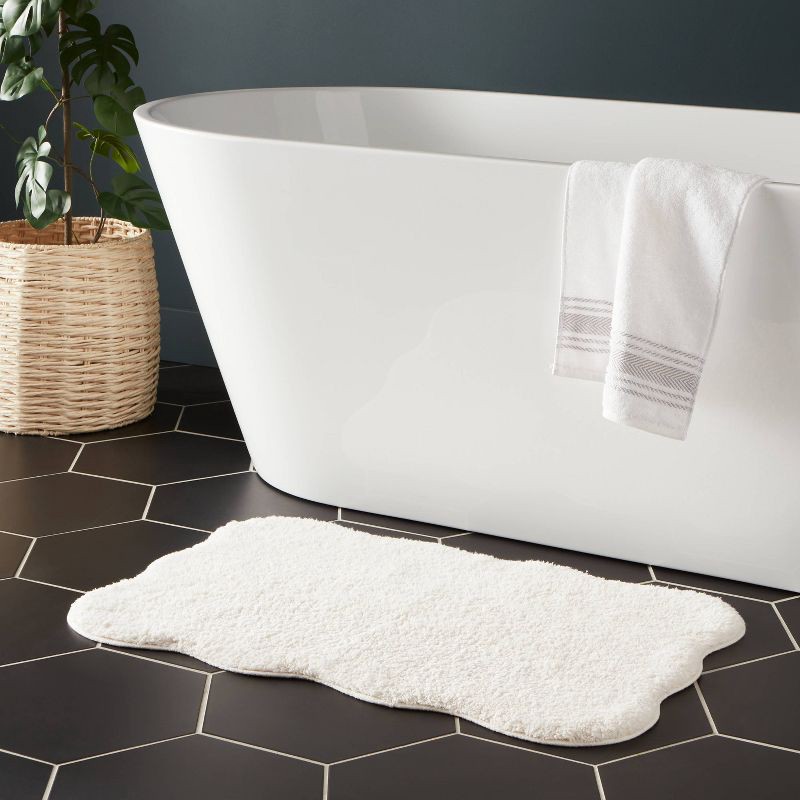 slide 2 of 4, 20"x30" Scallop Bath Rug Cream - Threshold™, 1 ct
