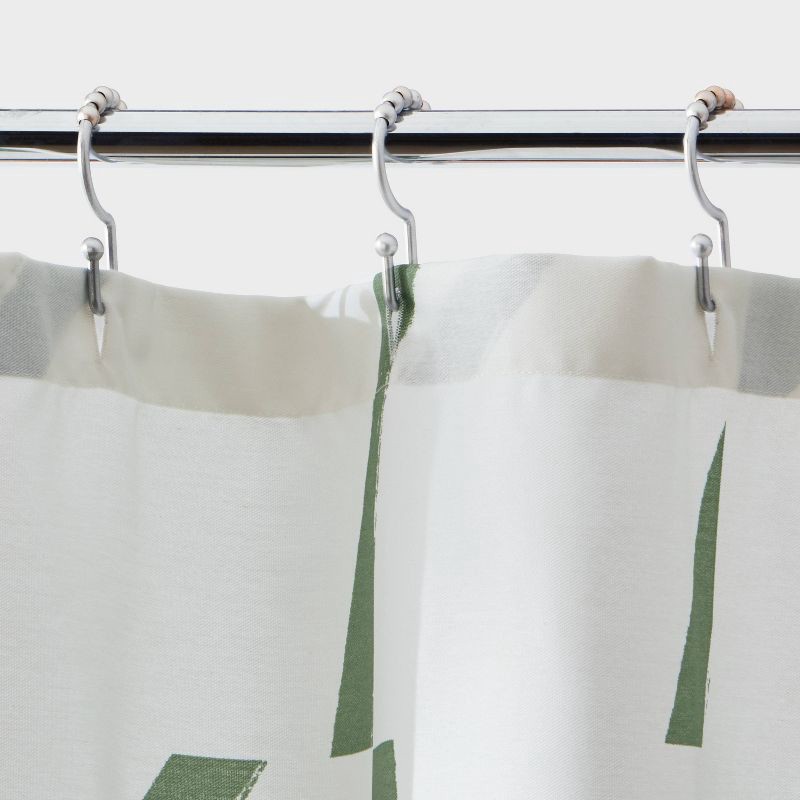 slide 3 of 4, CVC Fabric Painted Strokes Shower Curtain Green - Room Essentials™, 1 ct