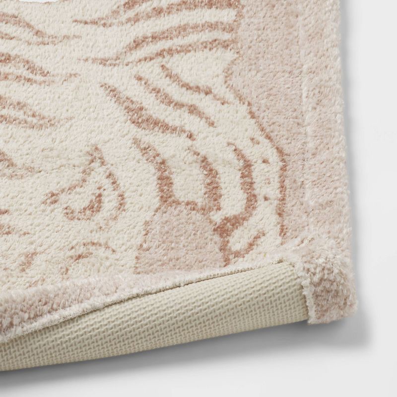 slide 4 of 4, 20"x30" Tiger Print Bath Rug Tan - Threshold™, 1 ct