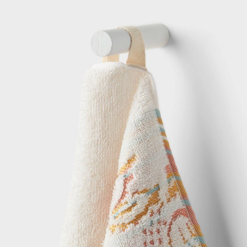 slide 4 of 5, 1pc Boho Border Floral Hand Towel - Threshold™, 1 ct