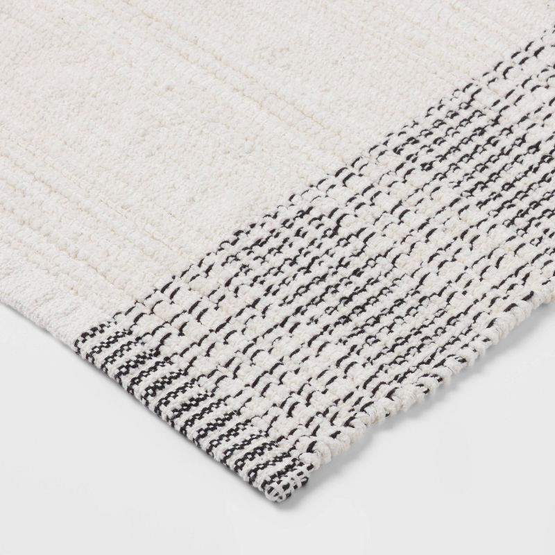 slide 3 of 4, 24"x36" Oversized Modern Chenille Bath Rug Black/White - Threshold™, 1 ct