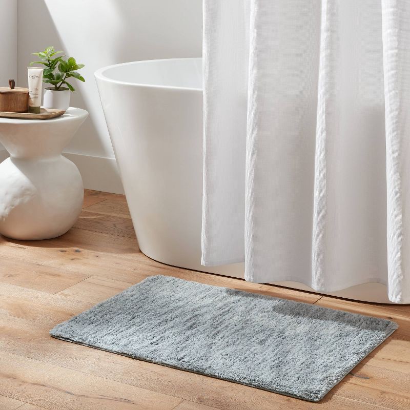 slide 2 of 4, 20"x30" Luxe Space Dye Bath Rug Slate Gray - Threshold™, 1 ct