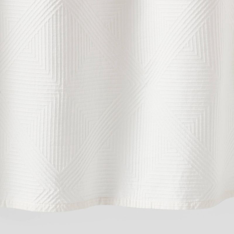 slide 4 of 4, Luxe Lattice Matlesse Shower Curtain Cream - Threshold™, 1 ct