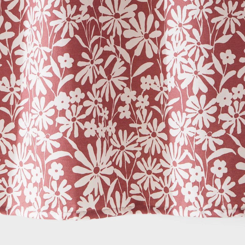 slide 4 of 4, CVC Fabric Floral Shower Curtain Mauve - Room Essentials™, 1 ct
