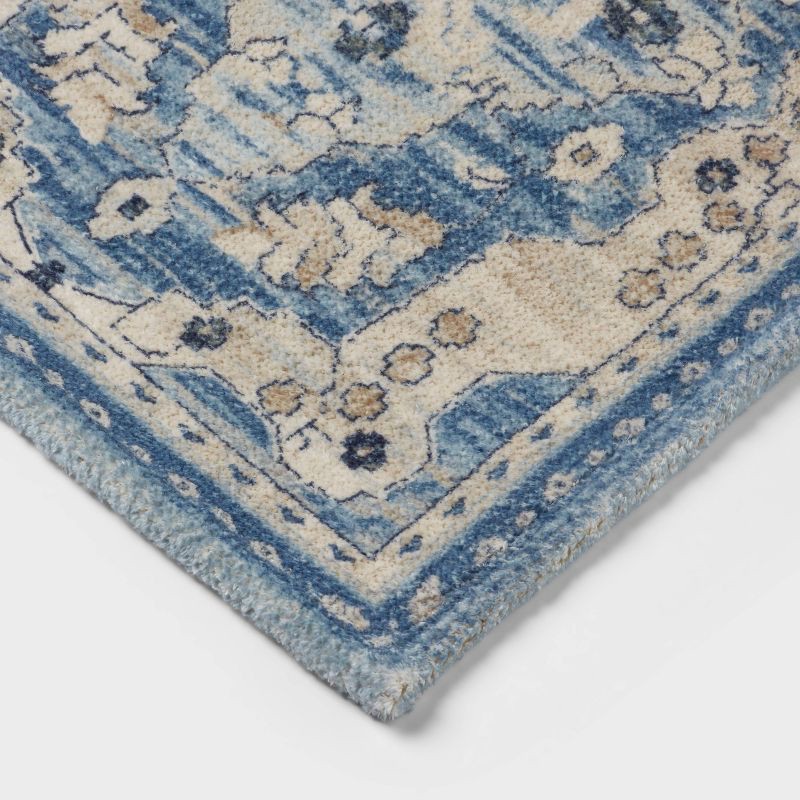 slide 3 of 4, 20"x30" Medallion Bath Rug Blue - Threshold™, 1 ct