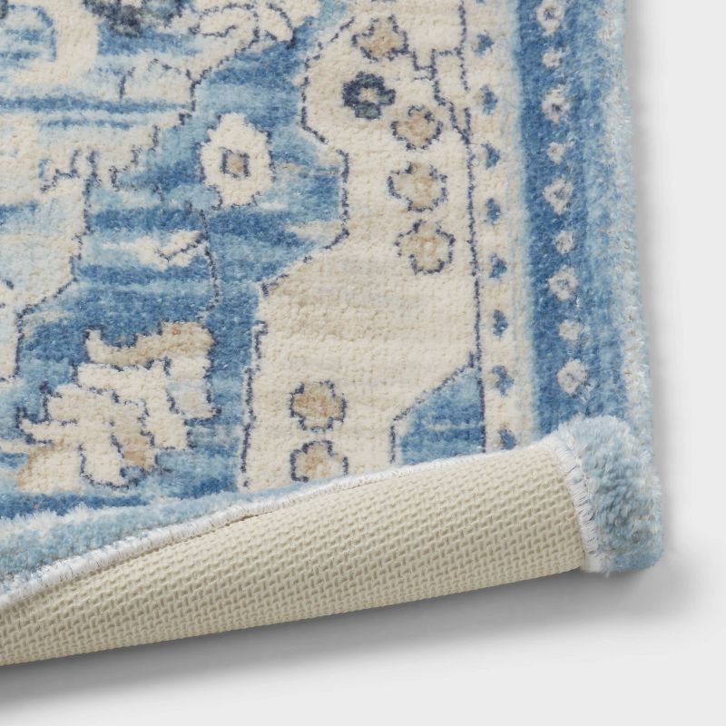 slide 4 of 4, 20"x30" Medallion Bath Rug Blue - Threshold™, 1 ct