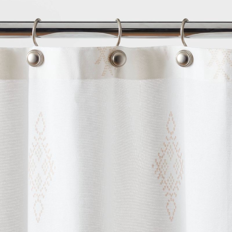 slide 3 of 4, Boho Cactus Print Shower Curtain Cream - Threshold™, 1 ct